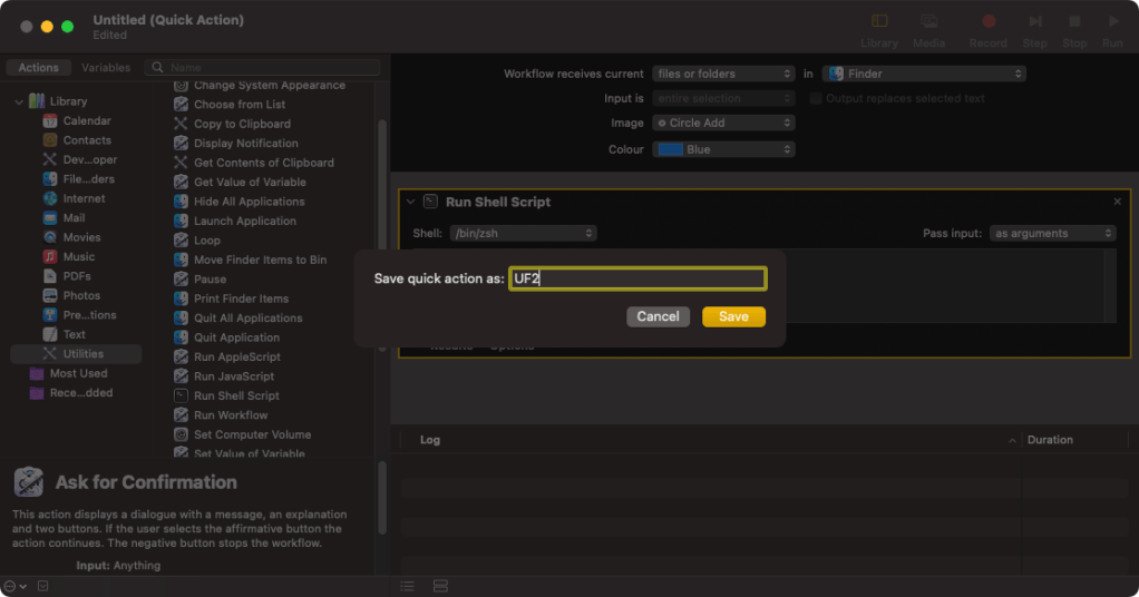 Save your Quick Action
