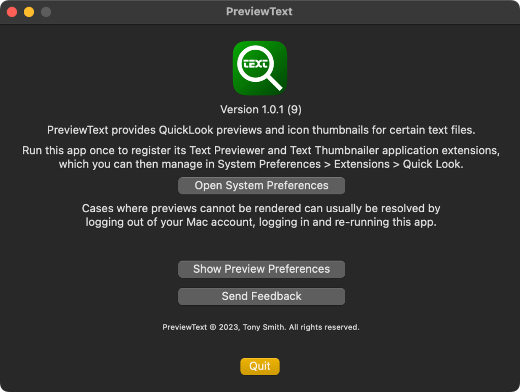 PreviewText's main UI