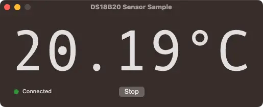 The Sensor app presents a reading