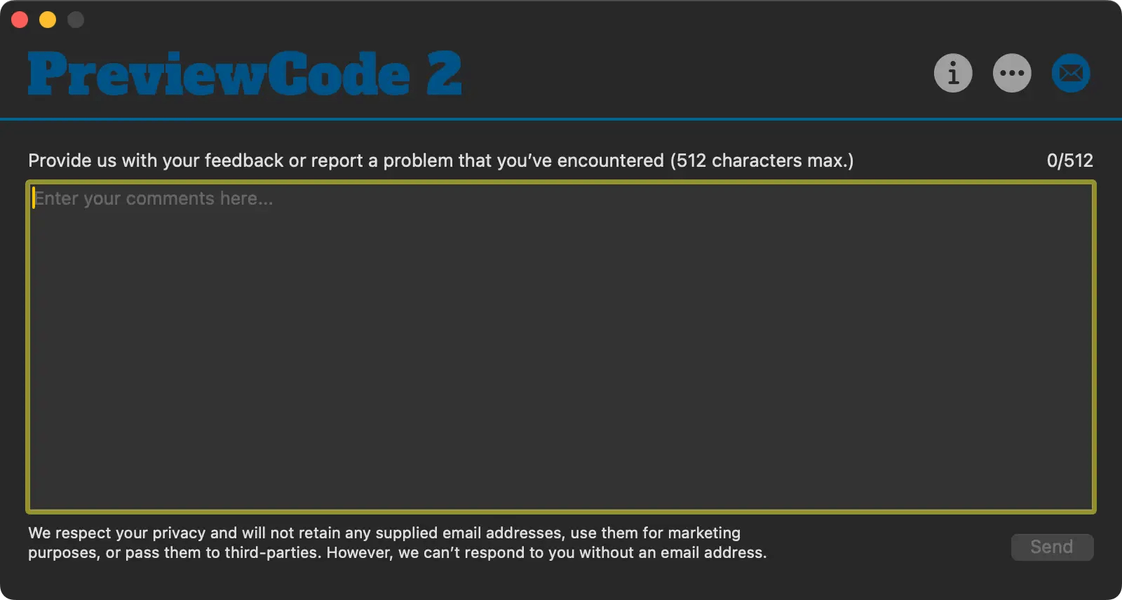 PreviewCode 2's feedback pane