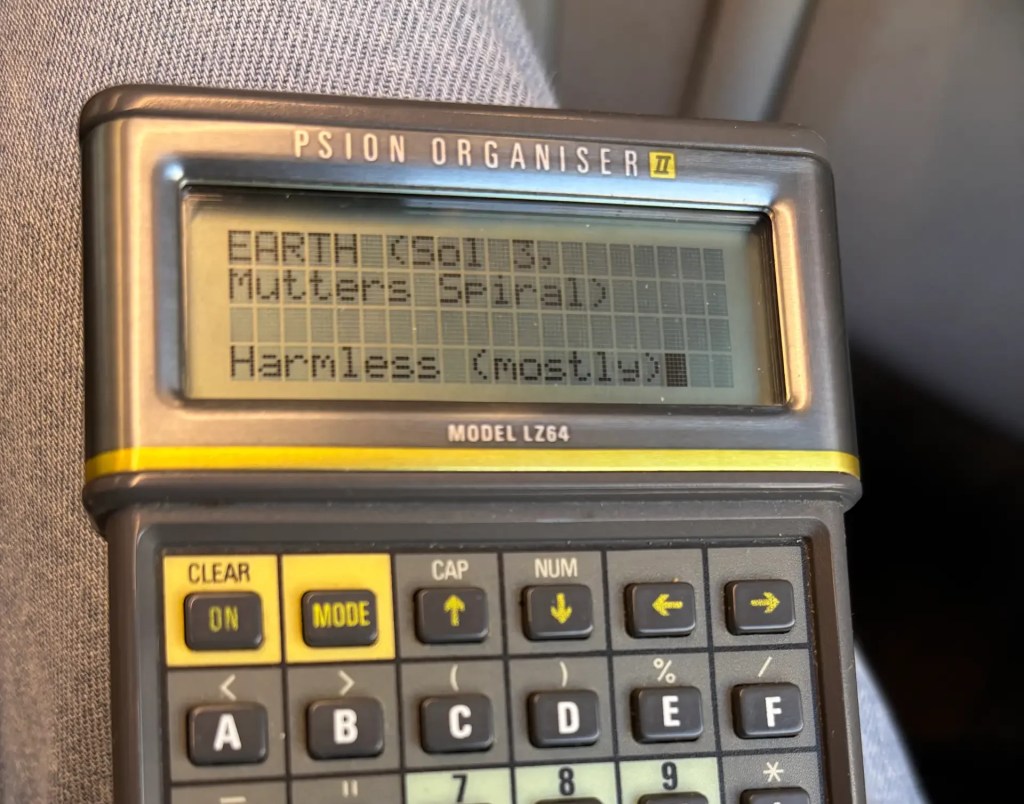 Psion Organiser II LZ64. Image © 2026, Tony Smith (@smittytone). All rights reserved.